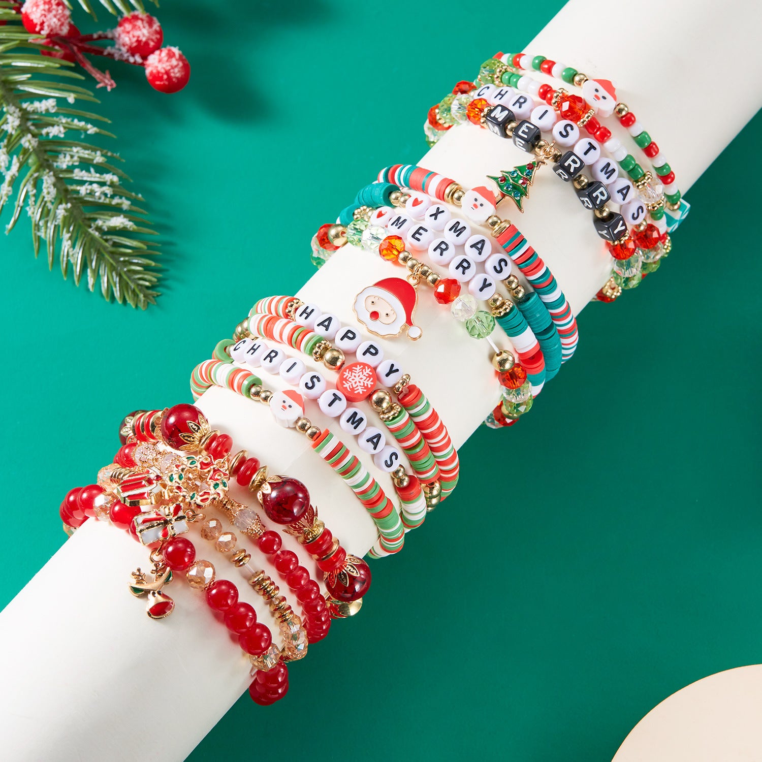 Wholesale Christmas  combination bracelet   soft clay bracelet suit